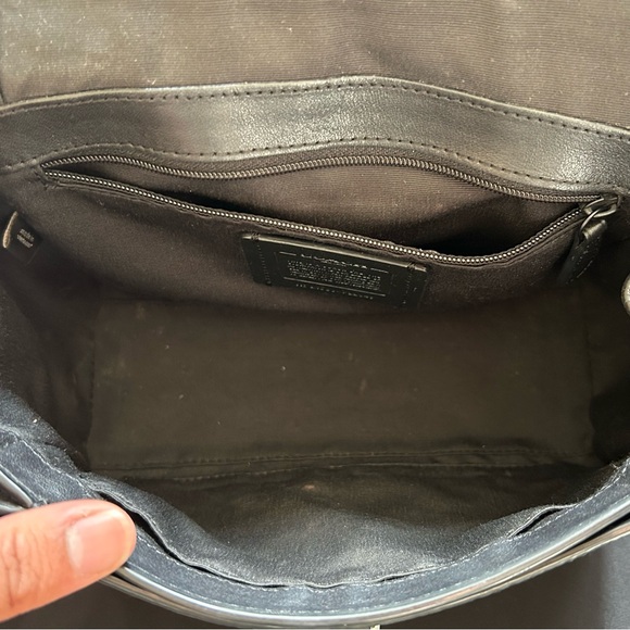 COACH Faye Crossbody Purse Bag All Black Pebbled Leather Flap F1880-F22349 - Picture 14 of 16